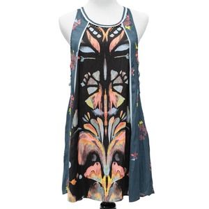 Free People Dream Free Black‎ Print Tunic Dress Size Small